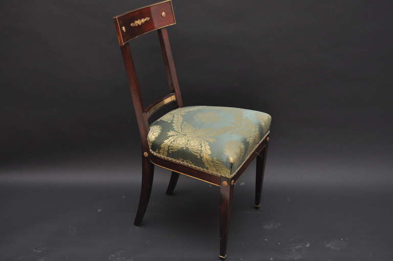 Mahogany Set of Four Armchairs and Six Chairs, Russian Directoire For Sale