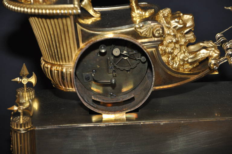 Empire Ormolu Chariot Mantel Clock 1