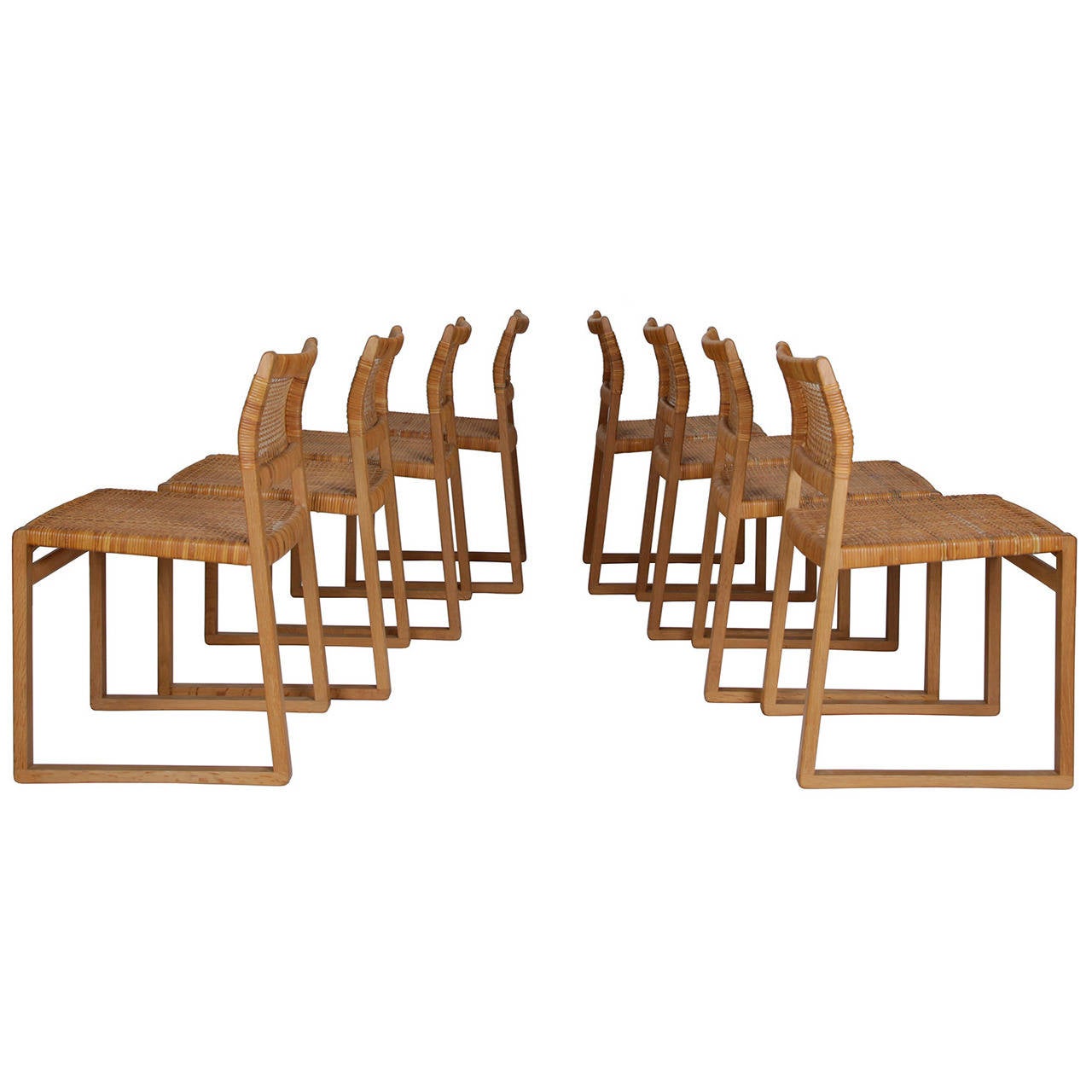 Set of Eight Dining Chairs by Hans Børge Mogensen For Sale