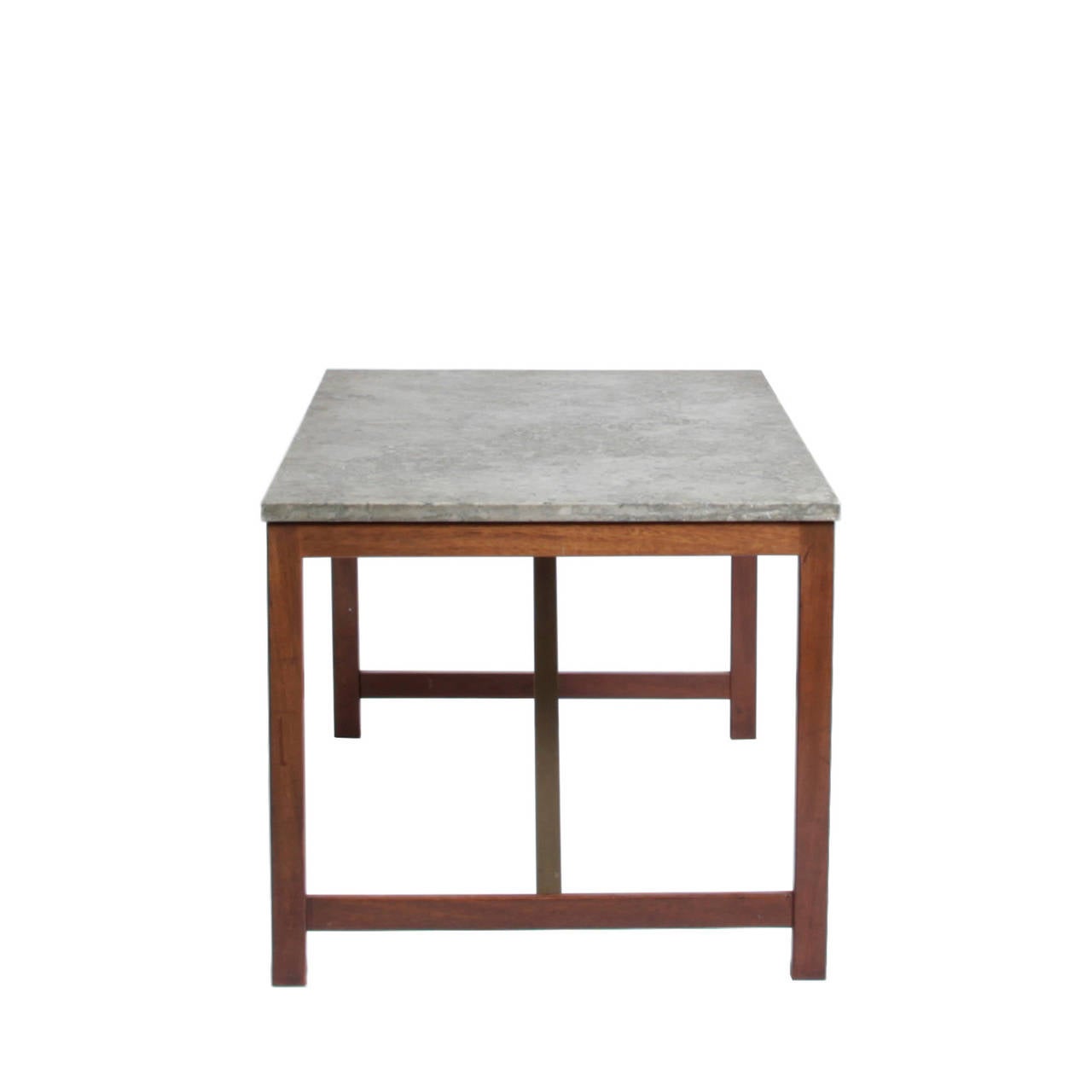 Danish Coffee Table with Marble Top For Sale