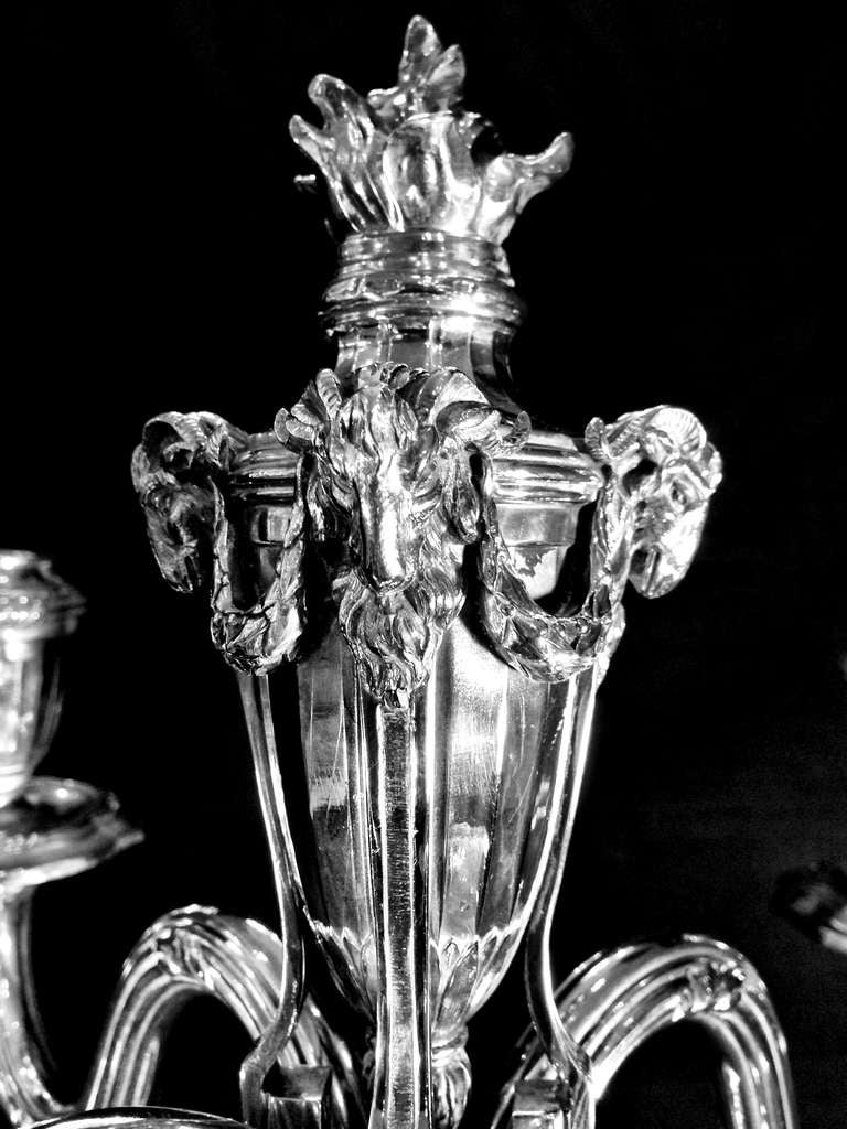 French A Fine Solid Silver 4-Arm Candelabra, Paris circa 1910