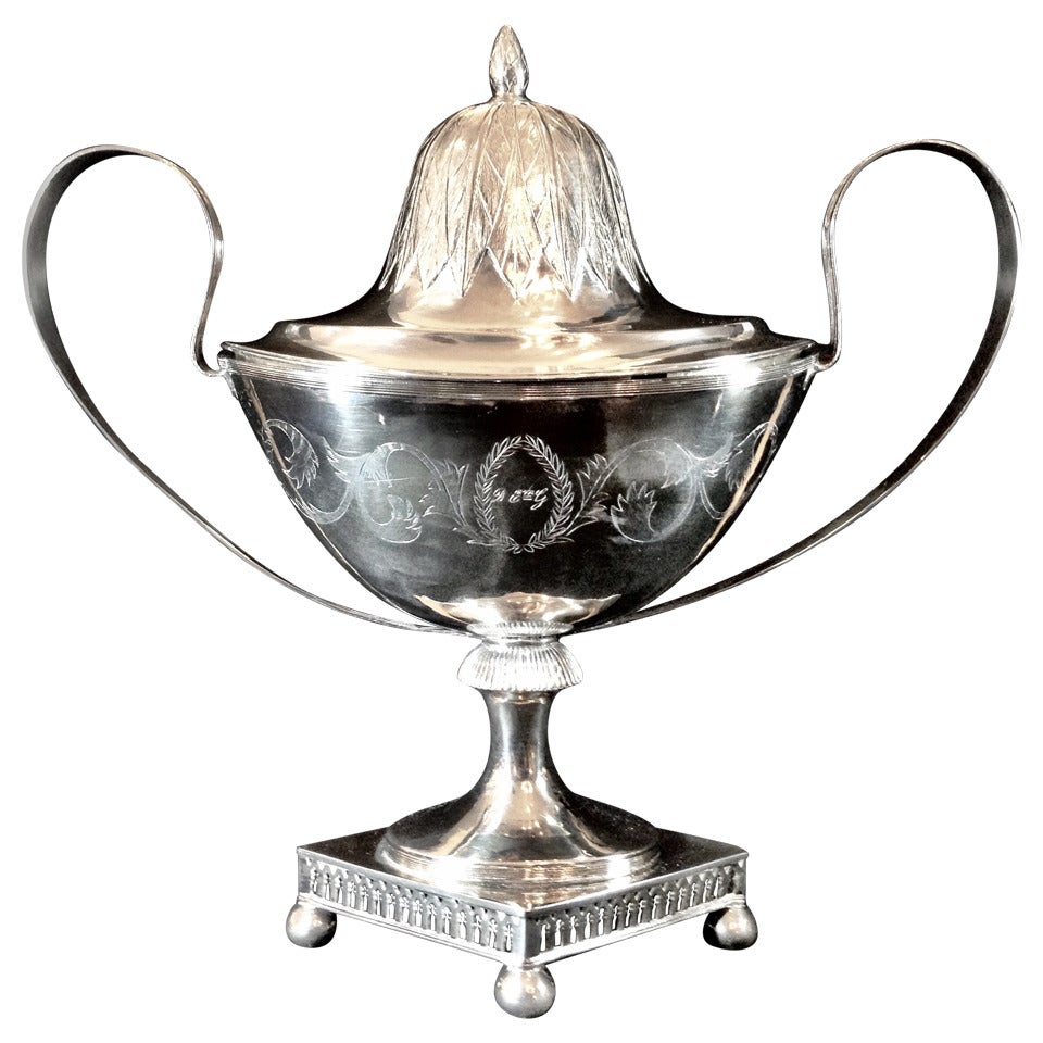 A Large Swedish Empire Silver Suger Bowl, 1824