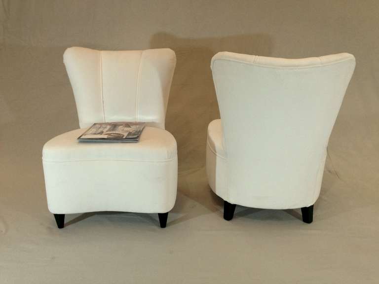 Pair of Small French Art Deco Slipper Chairs, Circa 1940 In Good Condition In Bavaria, Munich, DE