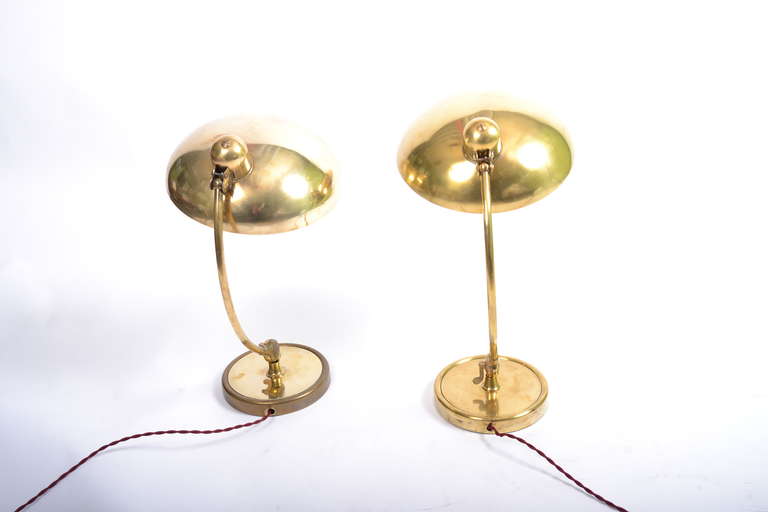 Christian Dell Pair of President Lamps in Brass 2