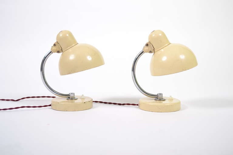 Christian Dell Kaiser Idell Model 6722 Pair of Night Table Lamps