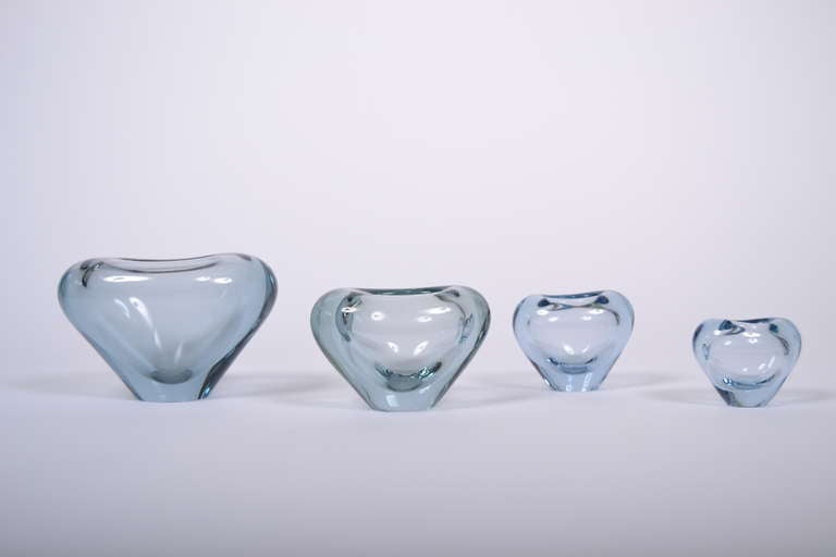 Set of Four Holmegaard Menuet Vases by Per Lutken