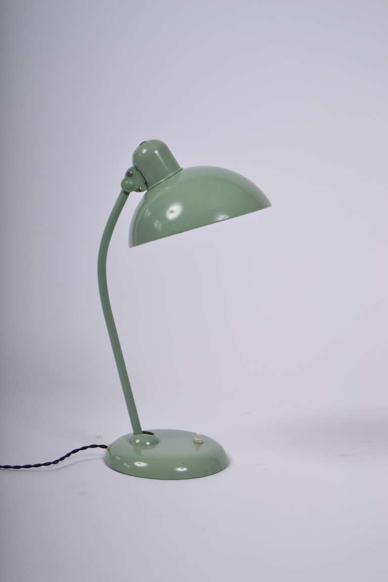 Christian Dell 6556 Desk Lamp

Original Mint Green laquer

The Lamp has been rewired and works perfectly

It has small scratches