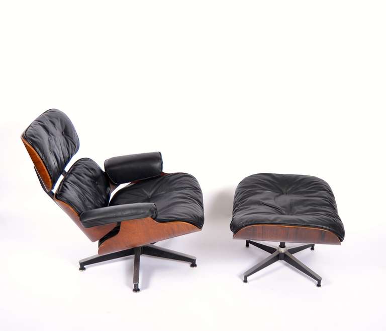 Mid-Century Modern Eames Lounge Chair With Ottoman In Rosewood