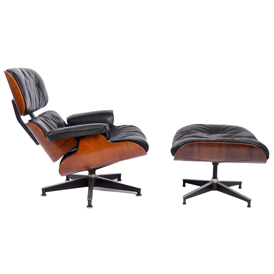 Eames Lounge Chair With Ottoman In Rosewood