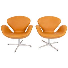 Pair of Arne Jacobsen Swan Easy Chairs