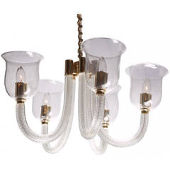 1940s Venini Five-Arm Chandelier 2