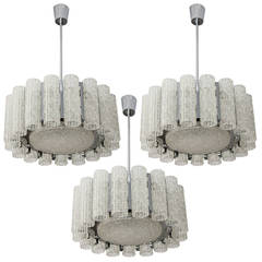 Set of Three Mazzega Chandeliers