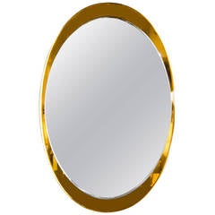 1970s Italian Yellow Mirror