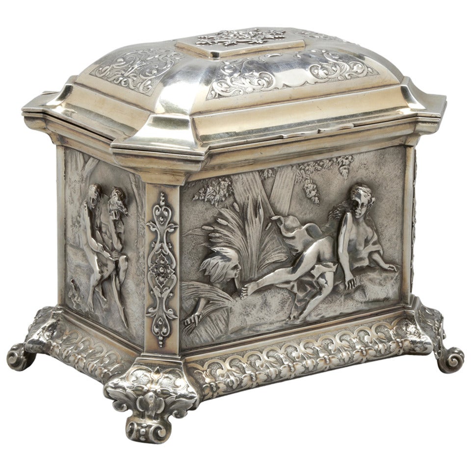 Sterling Silver Table Box For Sale