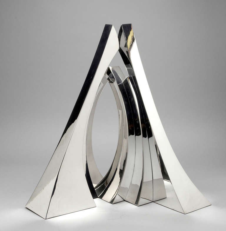 Sterling Silver Sculptural Centerpiece In Excellent Condition For Sale In West Hollywood, CA