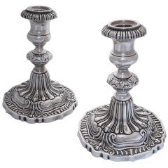 English Antique Sterling Silver Candlesticks