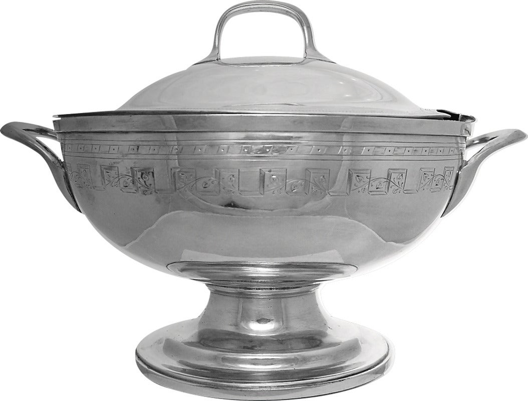 Reed & Barton Silverplate Covered Soup Tureen For Sale