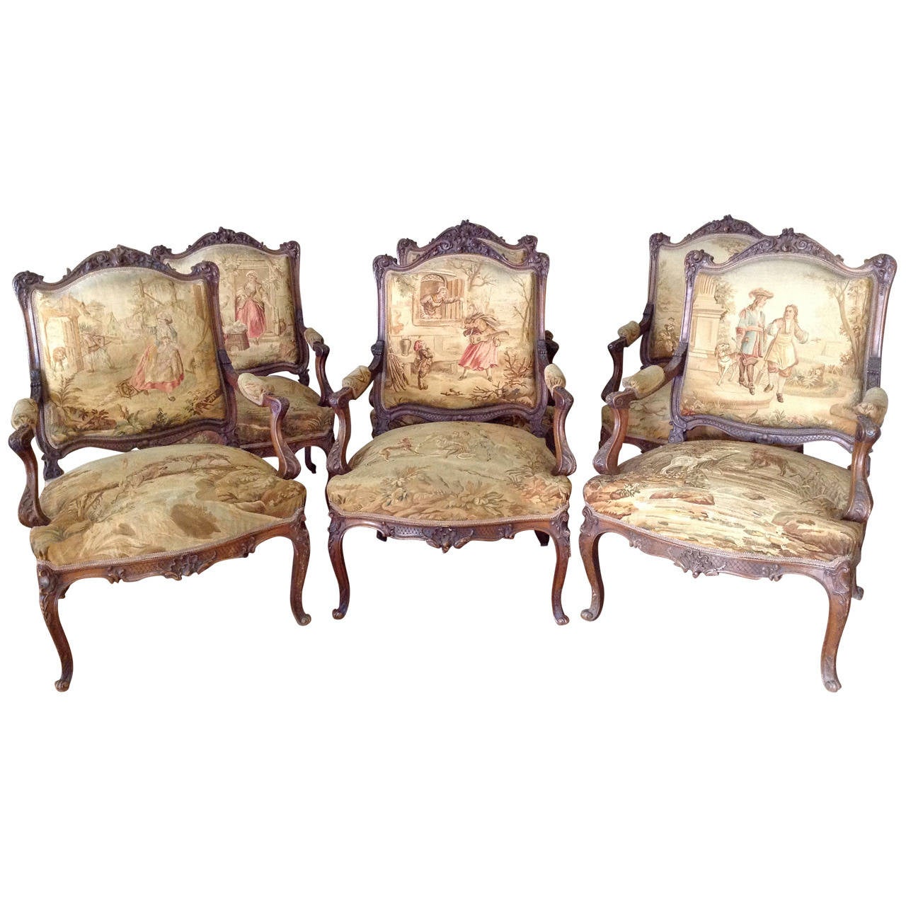 French Napoleon III 9 piece Salon suite For Sale
