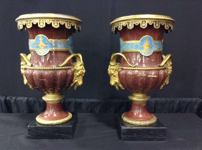 French Pair of Medicis Vases by F. Barbedienne