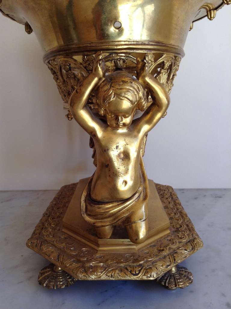 Napoleon III Gilt Table Centerpiece Bronze In Good Condition In Nice, Provence/Côte d'Azur
