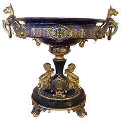 French Large Marble and Bronze Bowl, Napoleon III Period
