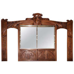 French Art Nouveau Mahogany Woodwork