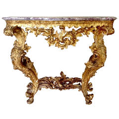 18th Century Italian (Genova) Giltwood Console Table