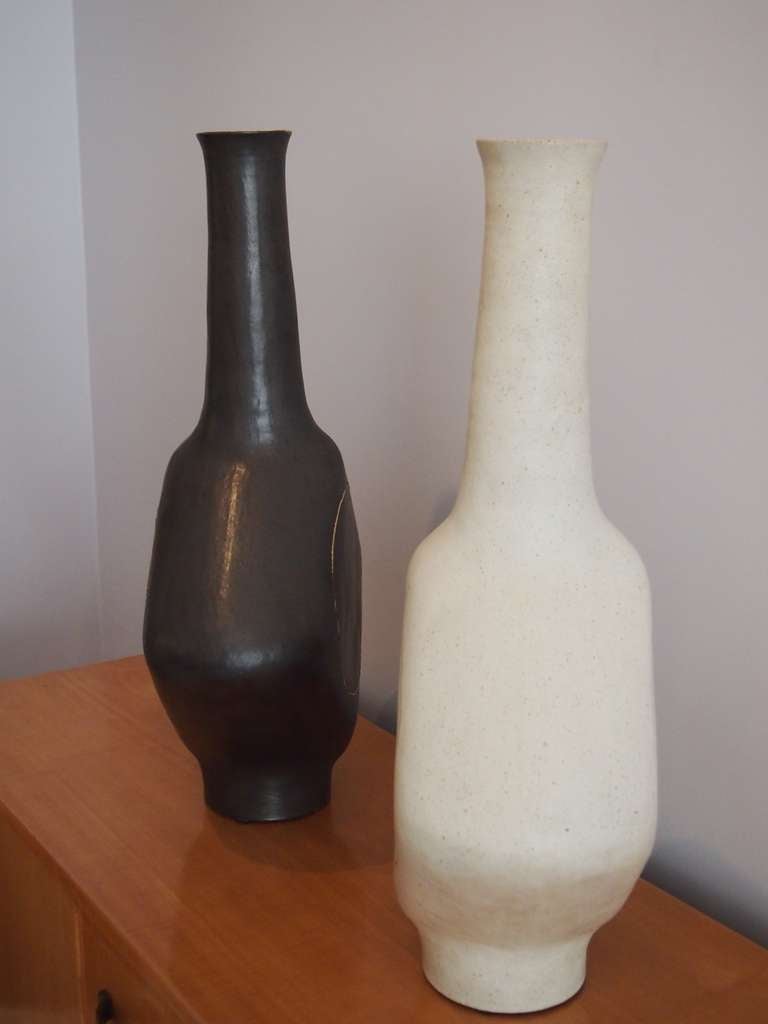 20th Century Pair of 1980's Ceramic Vases by Bruno Gambone