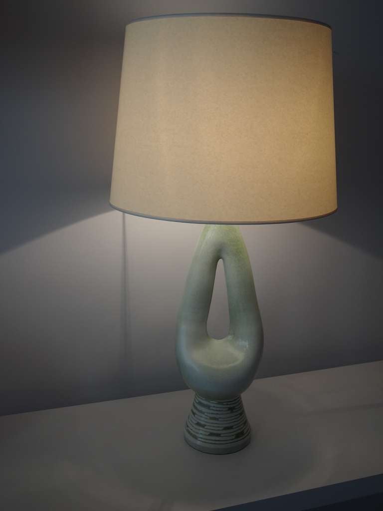 1960 Ceramic Table Lamp by Guillaume Met De Penninghen In Excellent Condition In Paris, FR