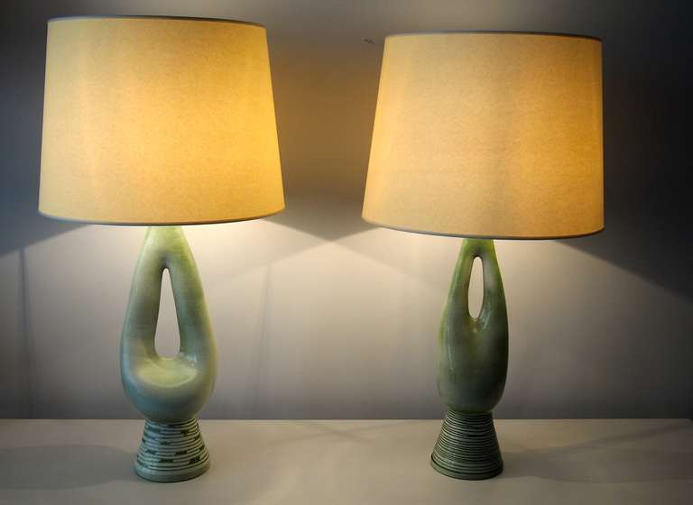 Français Lampe Céramique Guillaume Met De Penninghen 1960