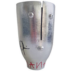 Dalo & Grégoire Devin Ceramic Silvered Vase