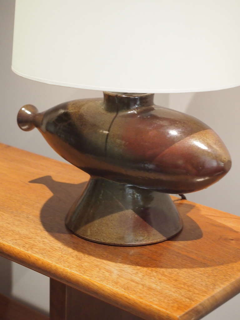 Mid-20th Century 1960s Ceramic Table Lamp by G.Met De Pennighen