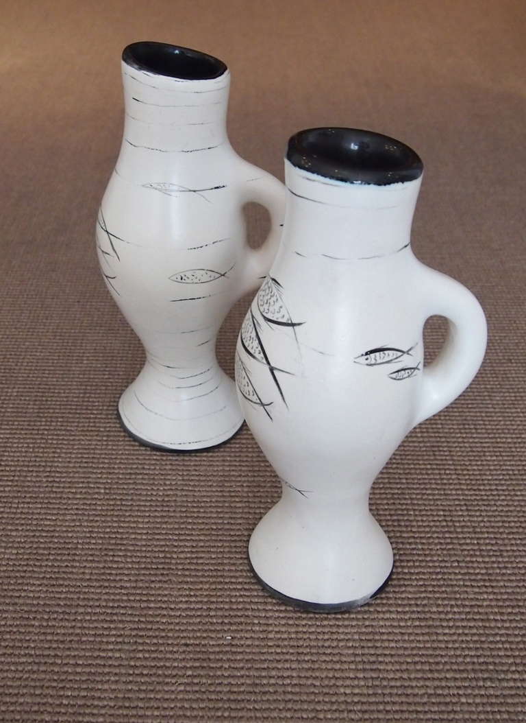 Pair of 1960's Pitchers by Denyse Gatard. 1