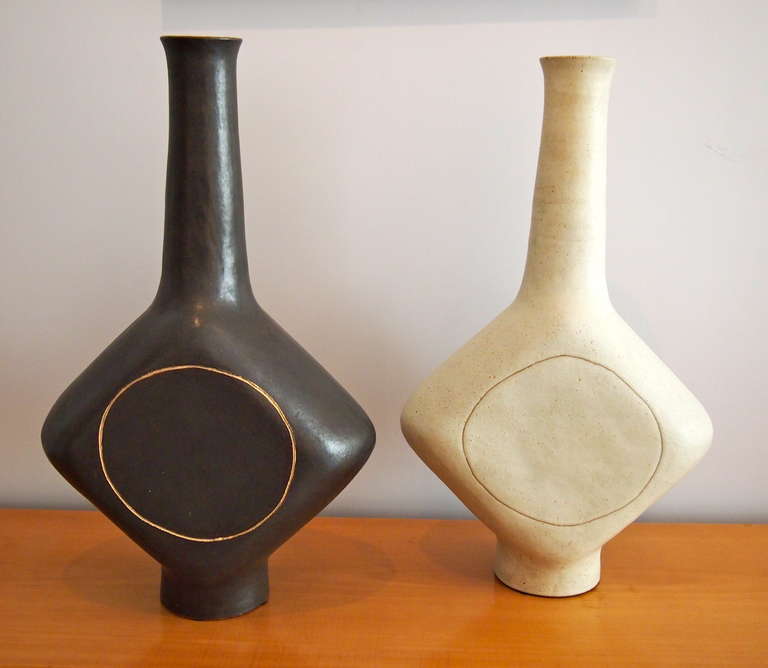 Pair of 1980's Ceramic Vases by Bruno Gambone 3