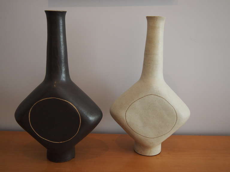 Pair of 1980's Ceramic Vases by Bruno Gambone 4