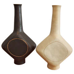 Pair of 1980's Ceramic Vases by Bruno Gambone