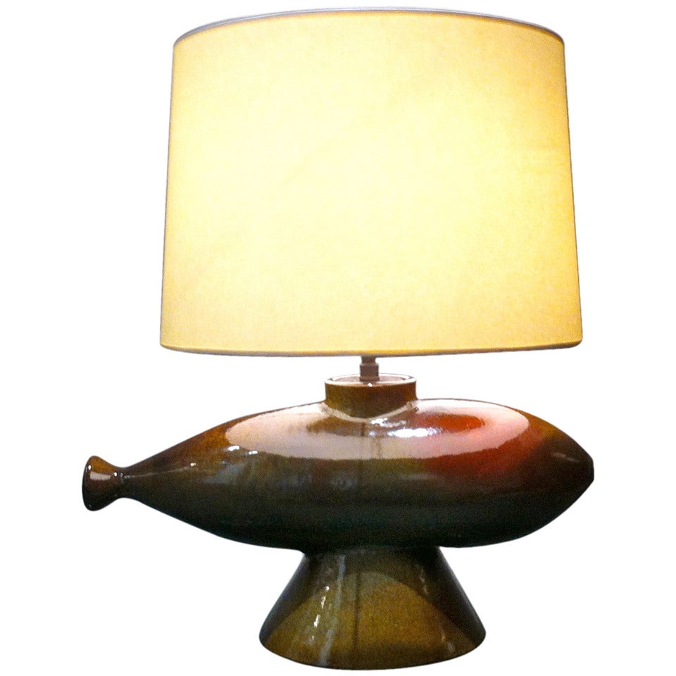 1960s Ceramic Table Lamp by G.Met De Pennighen