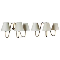 Jean Royère, Pair of Wall Lamps "Bouquet"