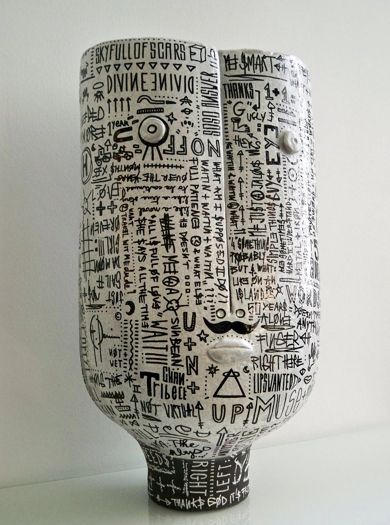 Large Ceramic Vase by DaLo and Over Decorated by Grégoire Devin