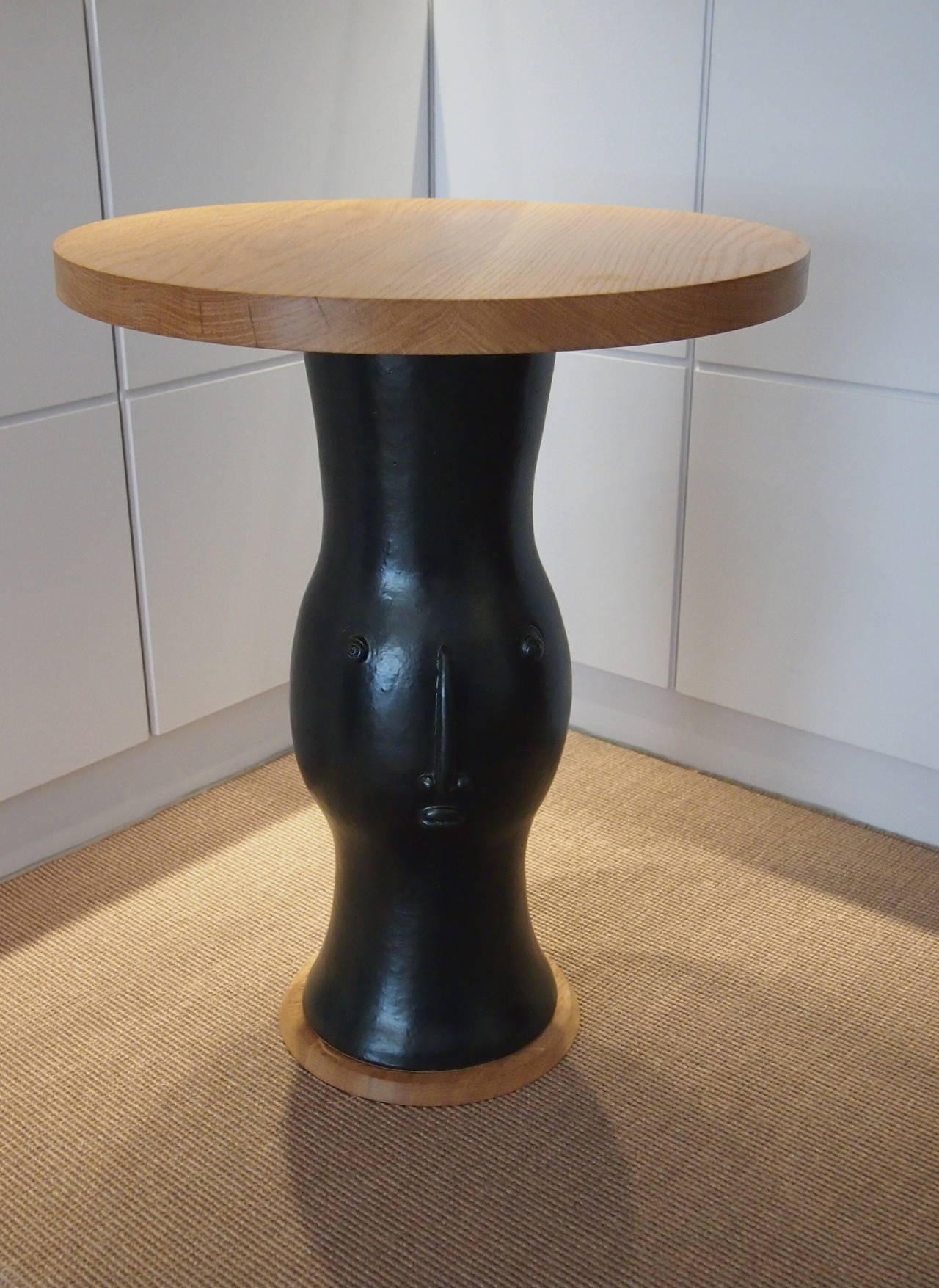 Ceramic and Oak Gueridon Table by DaLo 1