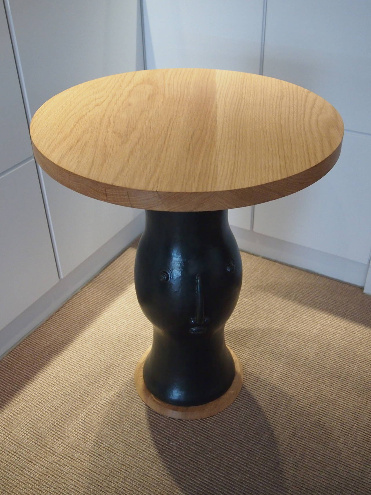 Contemporary Ceramic and Oak Gueridon Table by DaLo