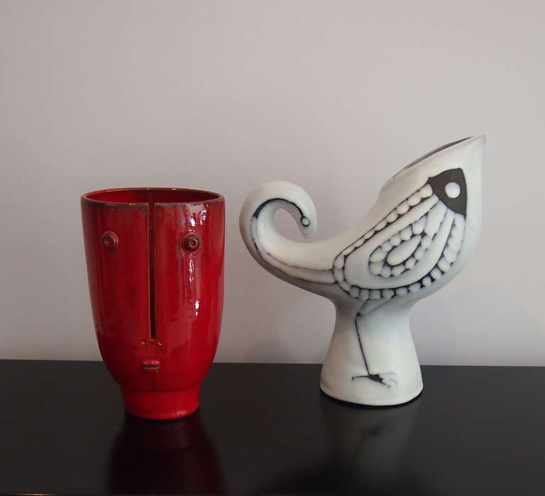 Vallauris Ceramic 'Bird' Vase by Roger Capron 4