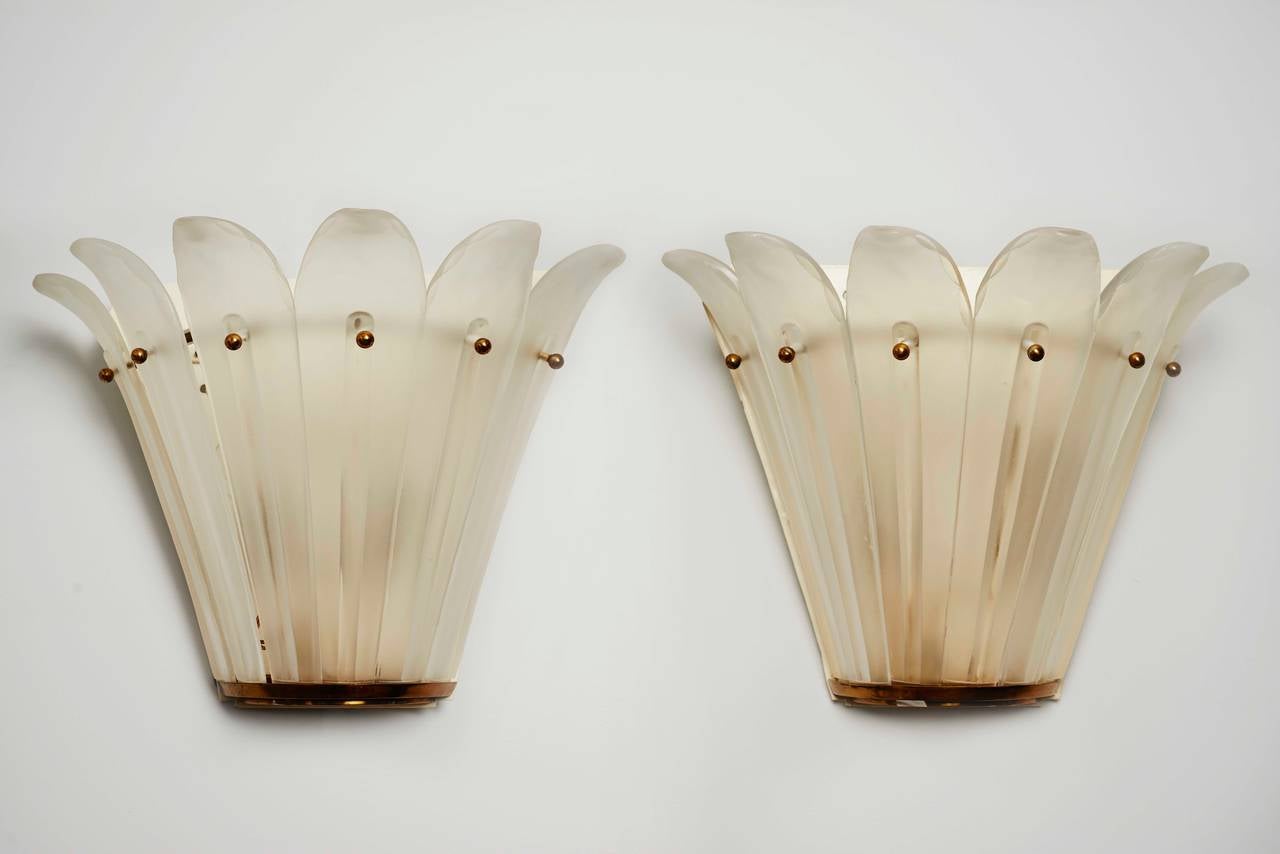 Pair of Art Deco Wall Sconces by Sabino, 1930
