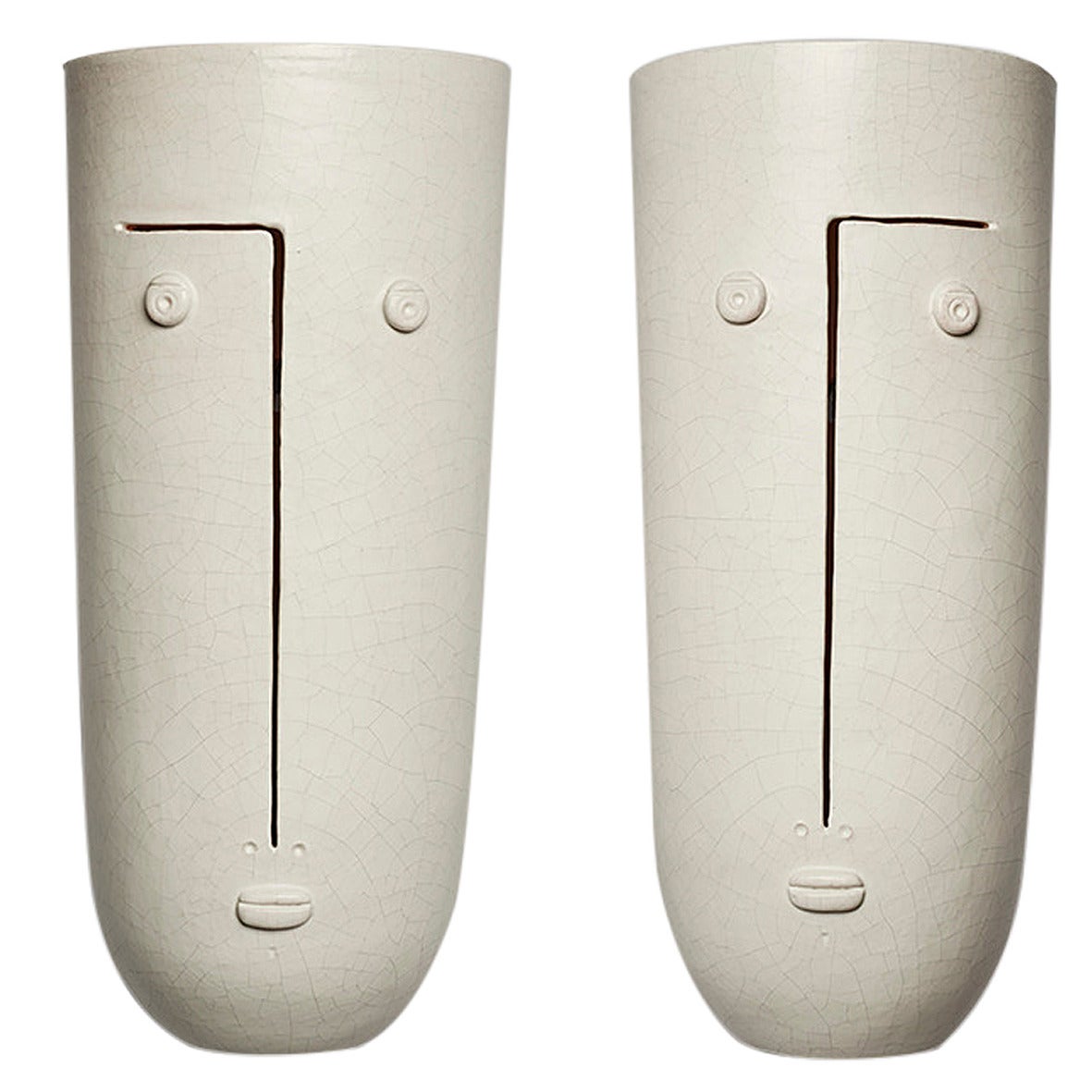 Large Pair of Ceramic Wall Lamps by DaLo