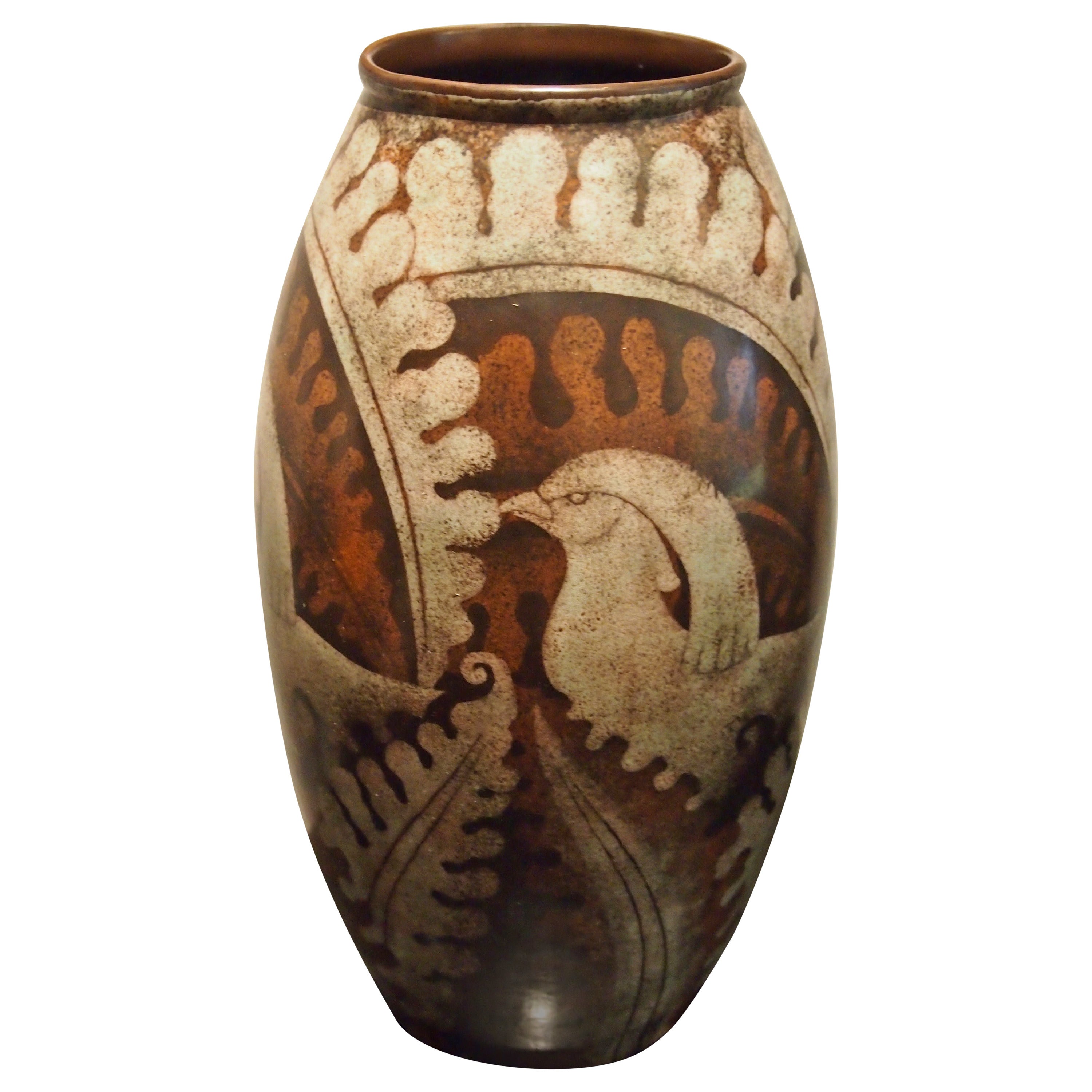 Charles Catteau Art Deco Ceramic Bird Vase
