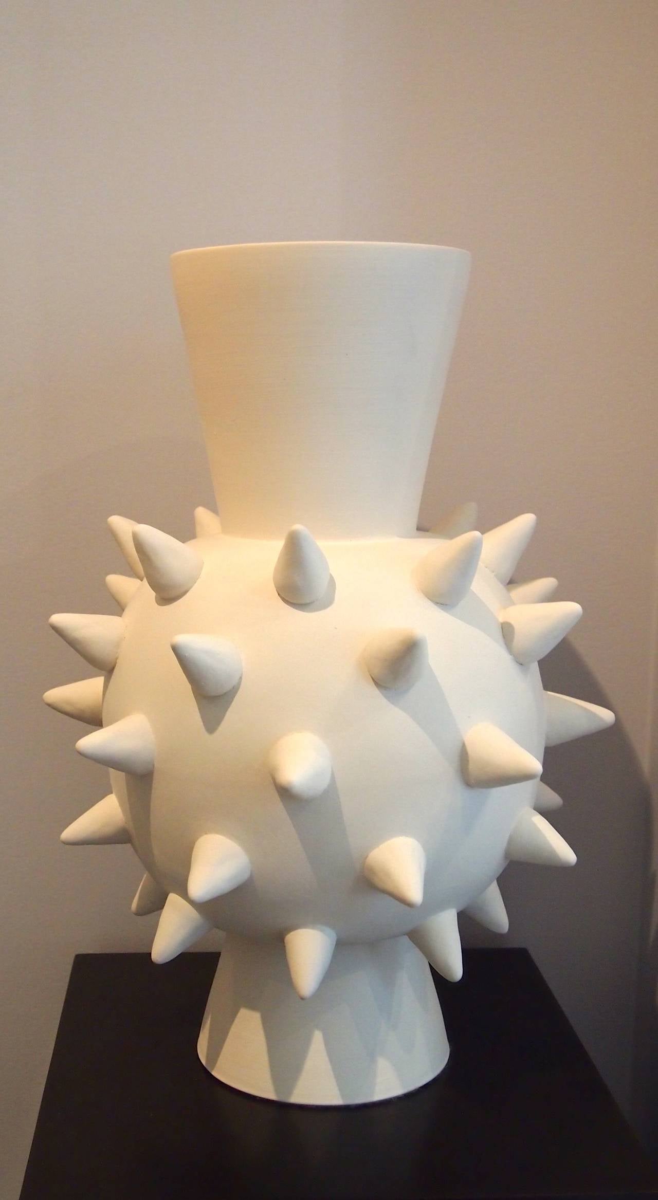 Jean Roger, Paris,  White Ceramic Base Lamp or Sculpture