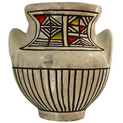 Vintage Roger Capron Vase with Geometrical Decor, 1950