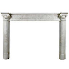 Antique Neoclassical Fireplace in an Extremely Fine Carrara Statuary Marble, Napoleon III Period