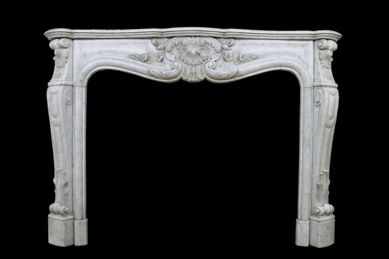 Floreal without exaggeration, a true classic.

A Louis XV fireplace whose sculptures leave the heaviness of the previous decades and seem to announce, with their lightness, the Art Nouveau which is coming in a few decades.

Mid-19th century