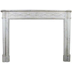 Antique L. XVI fireplace chimneypiece in Statuary Carrara marble, 19th century